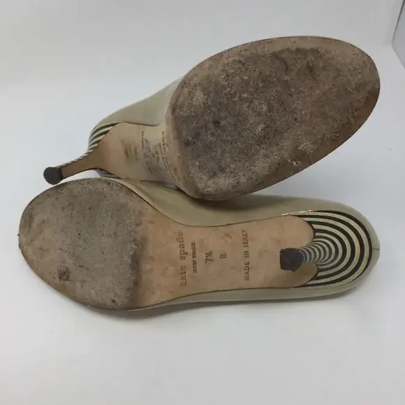 Kate Spade Nude, Striped Heels, size 7.5 - Picture 6 of 6